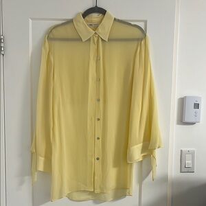 ZARA OVERSIZED CHIFFON BLOUSE WITH CAPE DETAIL